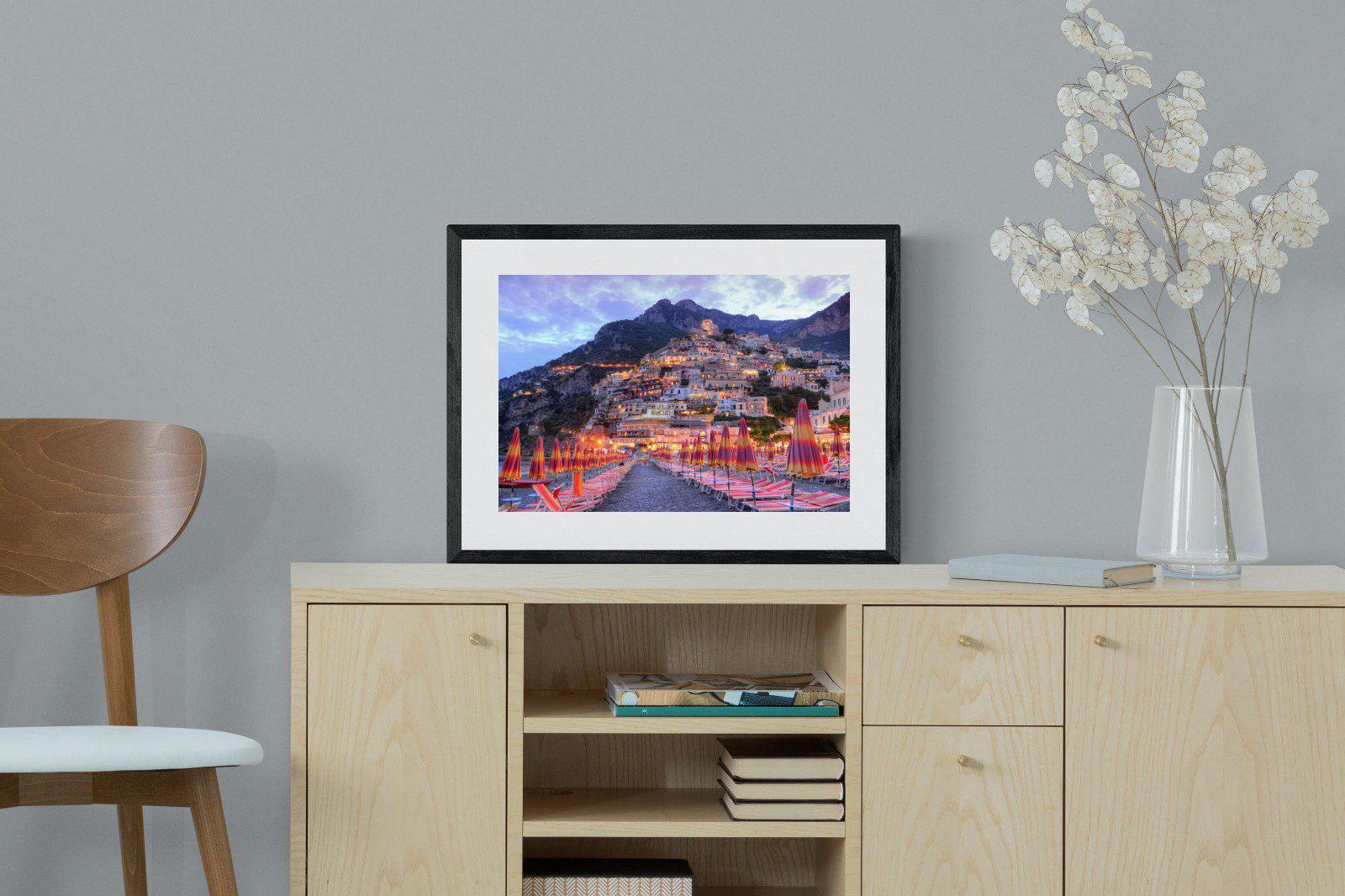 Positano-Wall_Art-60 x 45cm-Framed Print-Black-Pixalot