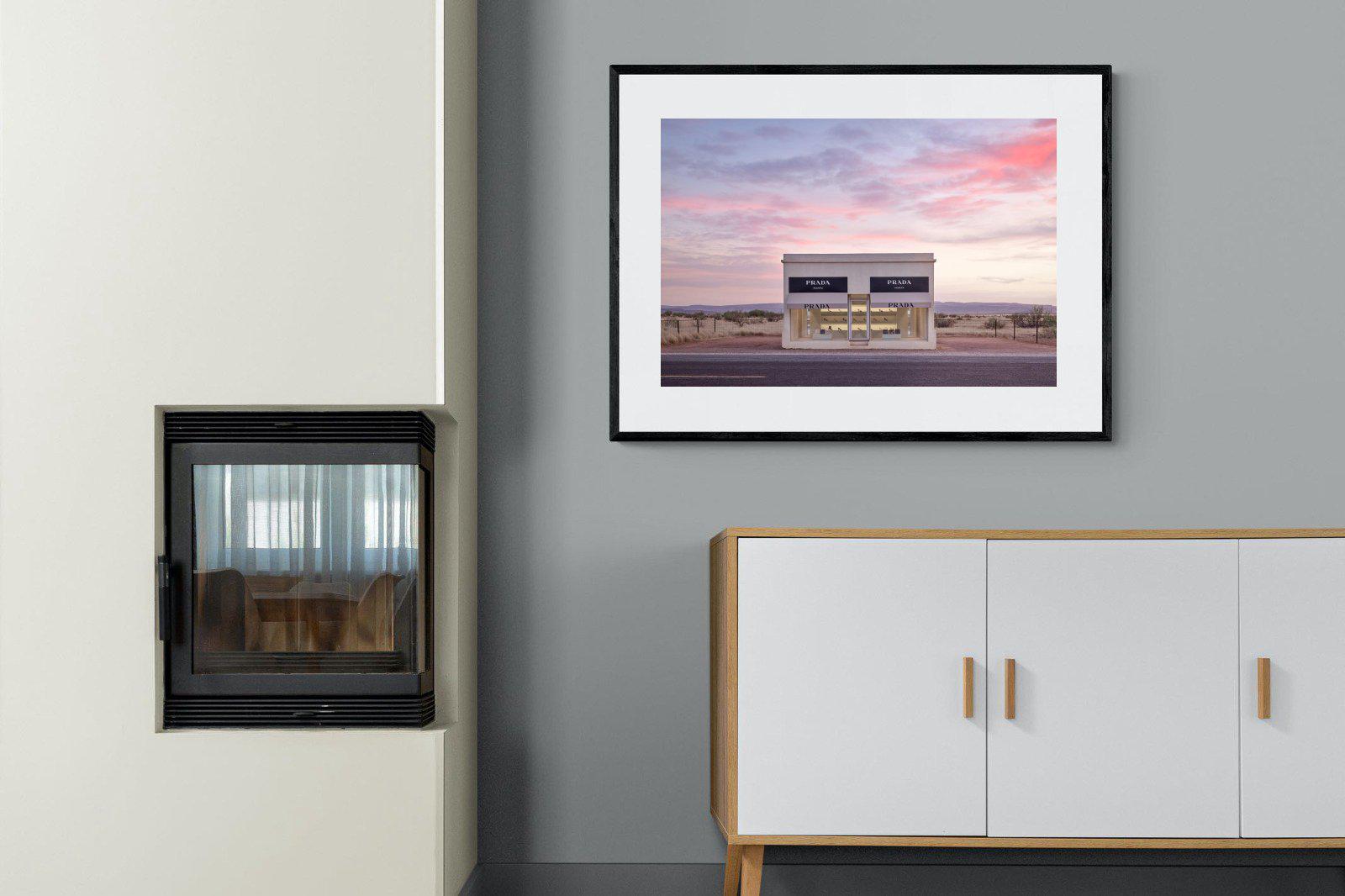 Prada Marfa-Wall_Art-100 x 75cm-Framed Print-Black-Pixalot