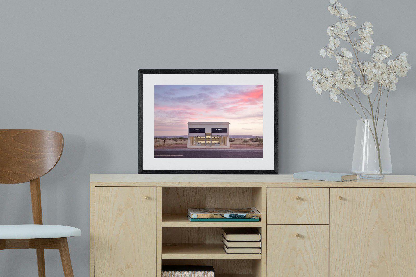 Prada Marfa-Wall_Art-60 x 45cm-Framed Print-Black-Pixalot