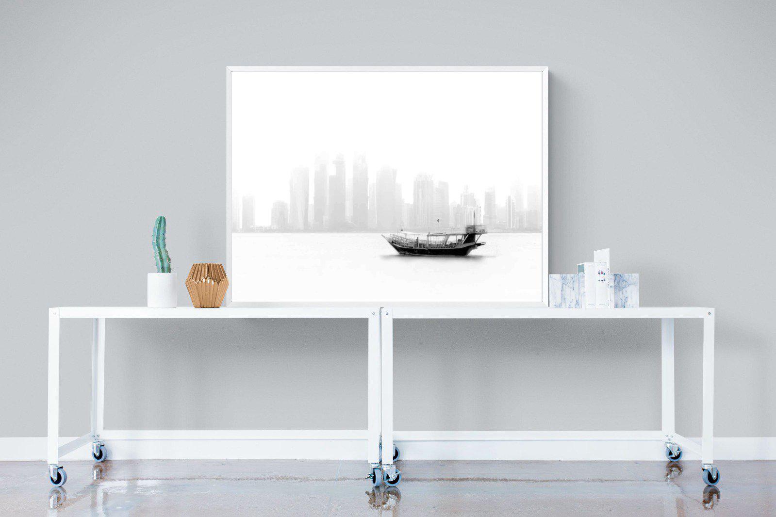 Qatar Junk-Wall_Art-120 x 90cm-Mounted Canvas-White-Pixalot