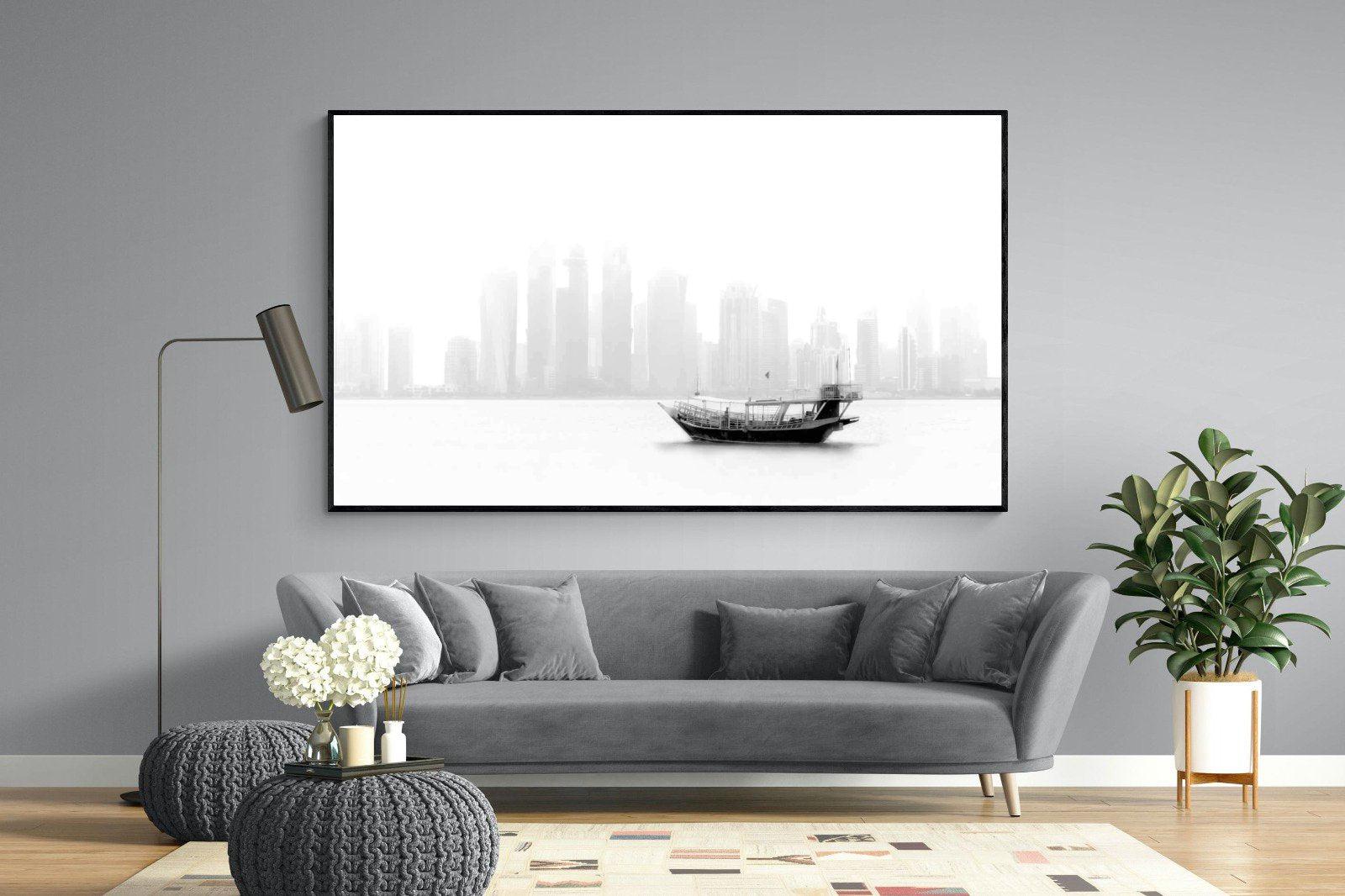 Qatar Junk-Wall_Art-220 x 130cm-Mounted Canvas-Black-Pixalot