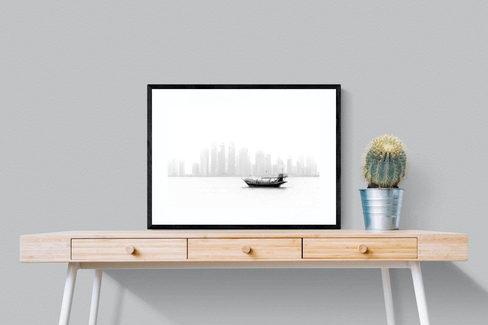 Qatar Junk-Wall_Art-80 x 60cm-Framed Print-Black-Pixalot