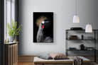 Queen Crane-Wall_Art-100 x 150cm-Mounted Canvas-Black-Pixalot