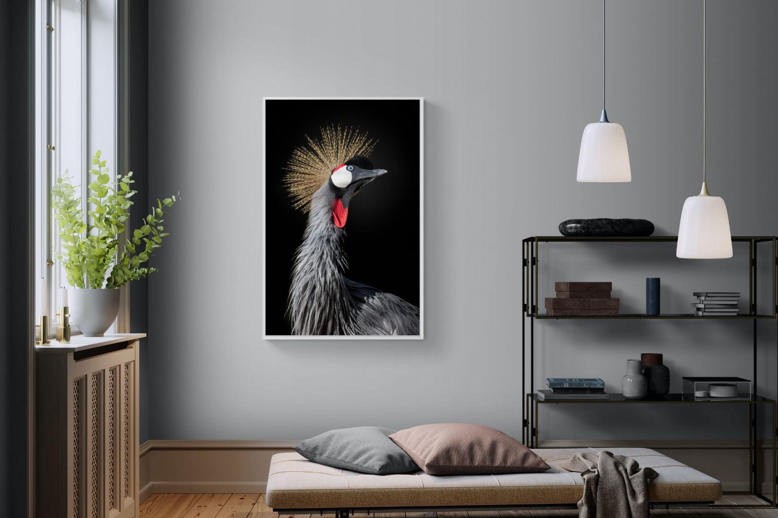 Queen Crane-Wall_Art-100 x 150cm-Mounted Canvas-White-Pixalot