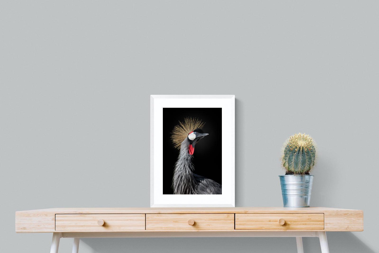 Queen Crane-Wall_Art-45 x 60cm-Framed Print-White-Pixalot