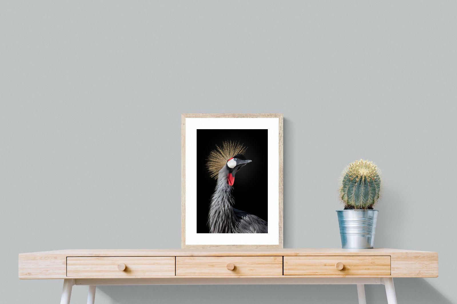 Queen Crane-Wall_Art-45 x 60cm-Framed Print-Wood-Pixalot