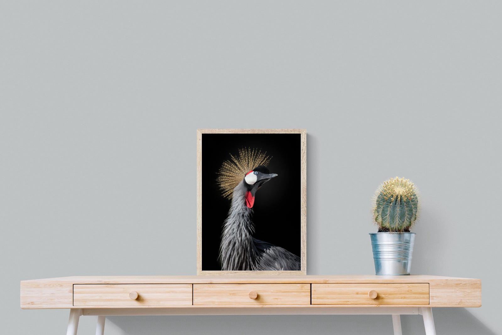 Queen Crane-Wall_Art-45 x 60cm-Mounted Canvas-Wood-Pixalot