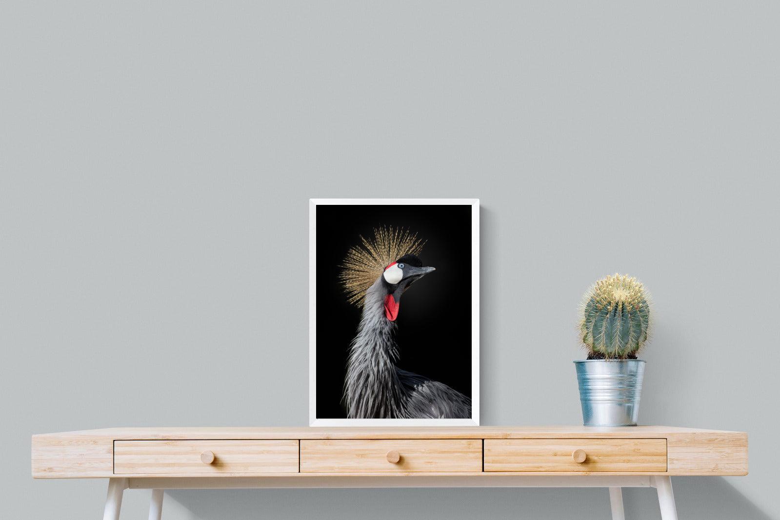 Queen Crane-Wall_Art-45 x 60cm-Mounted Canvas-White-Pixalot