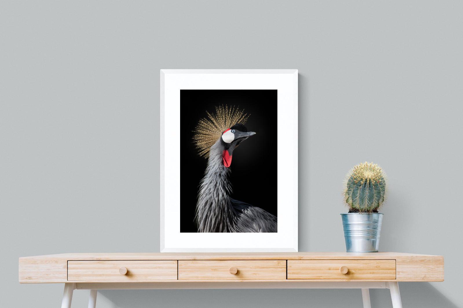 Queen Crane-Wall_Art-60 x 80cm-Framed Print-White-Pixalot