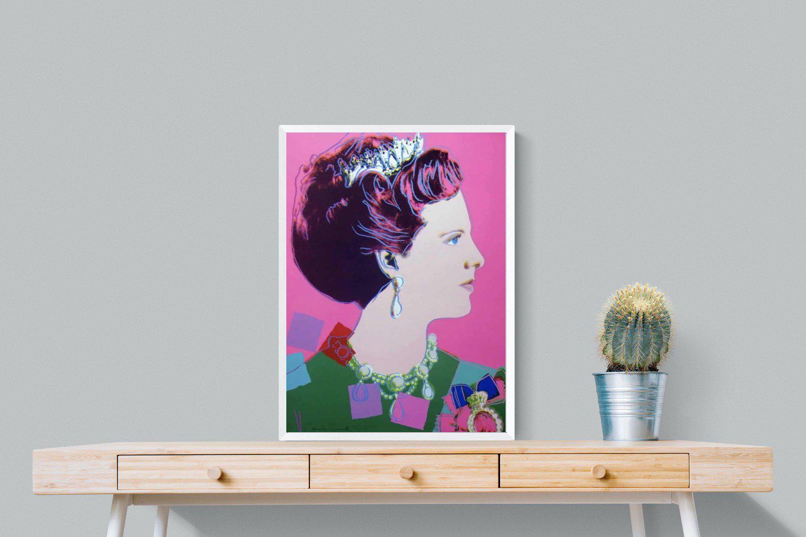 Queen Margrethe II-Wall_Art-60 x 80cm-Mounted Canvas-White-Pixalot