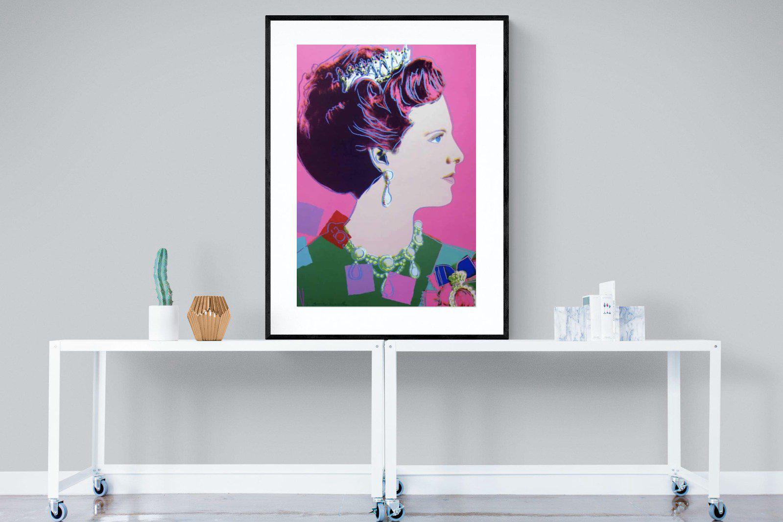 Queen Margrethe II-Wall_Art-90 x 120cm-Framed Print-Black-Pixalot