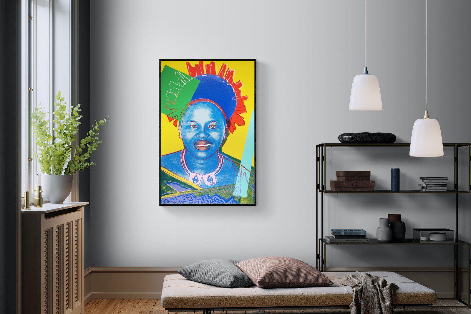 Queen Ntombi-Wall_Art-100 x 150cm-Mounted Canvas-Black-Pixalot