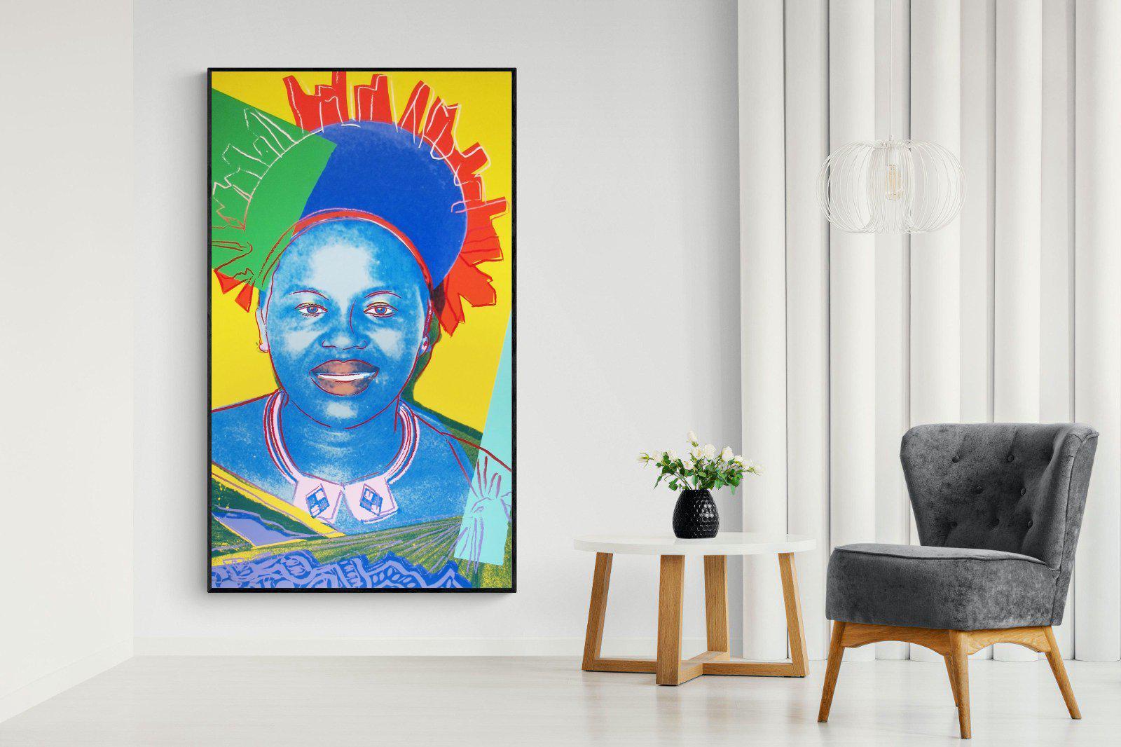 Queen Ntombi-Wall_Art-130 x 220cm-Mounted Canvas-Black-Pixalot