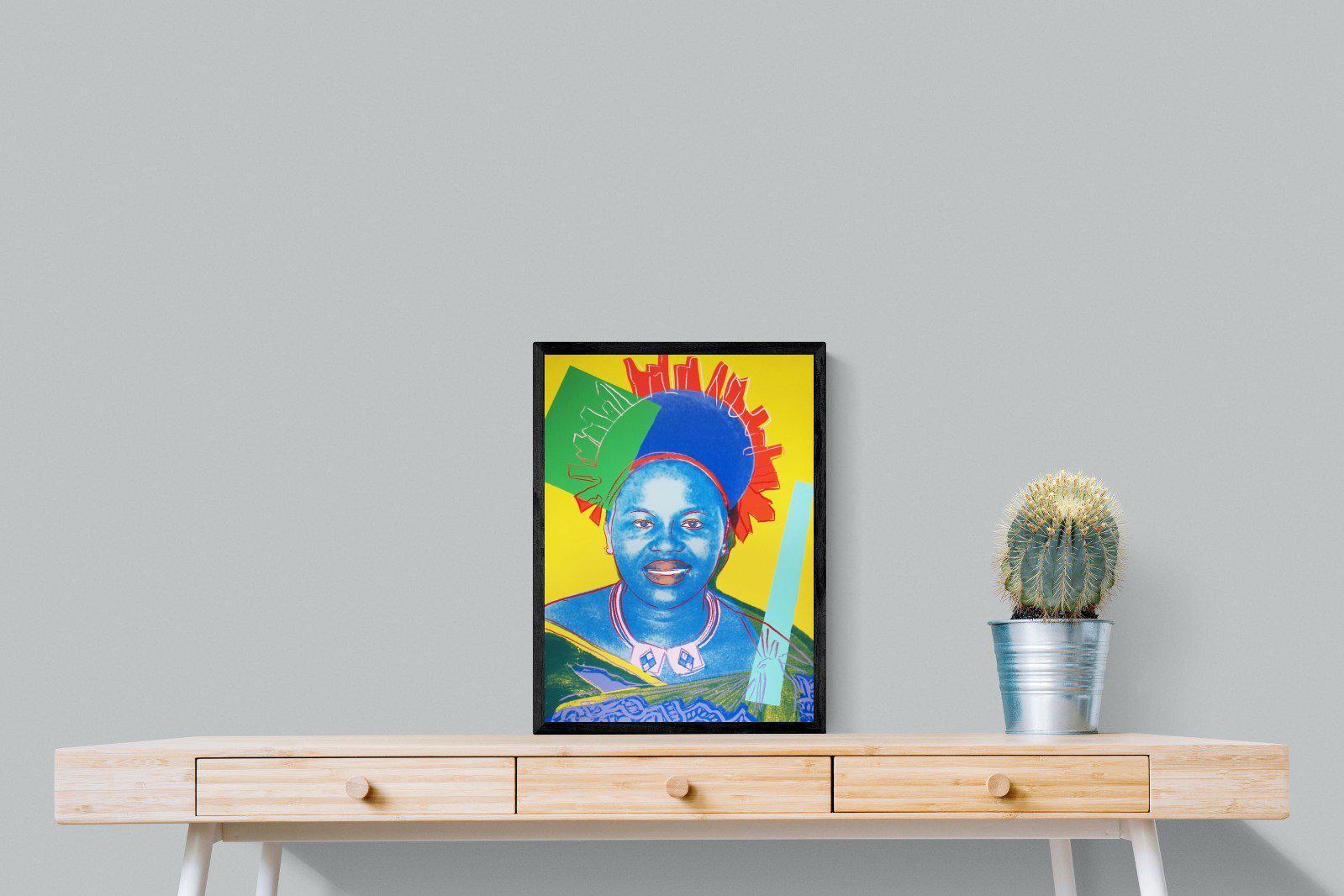 Queen Ntombi-Wall_Art-45 x 60cm-Mounted Canvas-Black-Pixalot