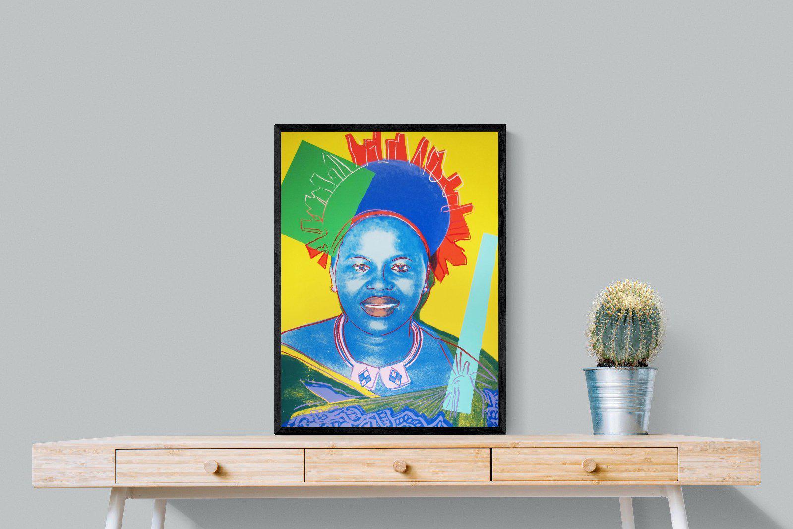 Queen Ntombi-Wall_Art-60 x 80cm-Mounted Canvas-Black-Pixalot