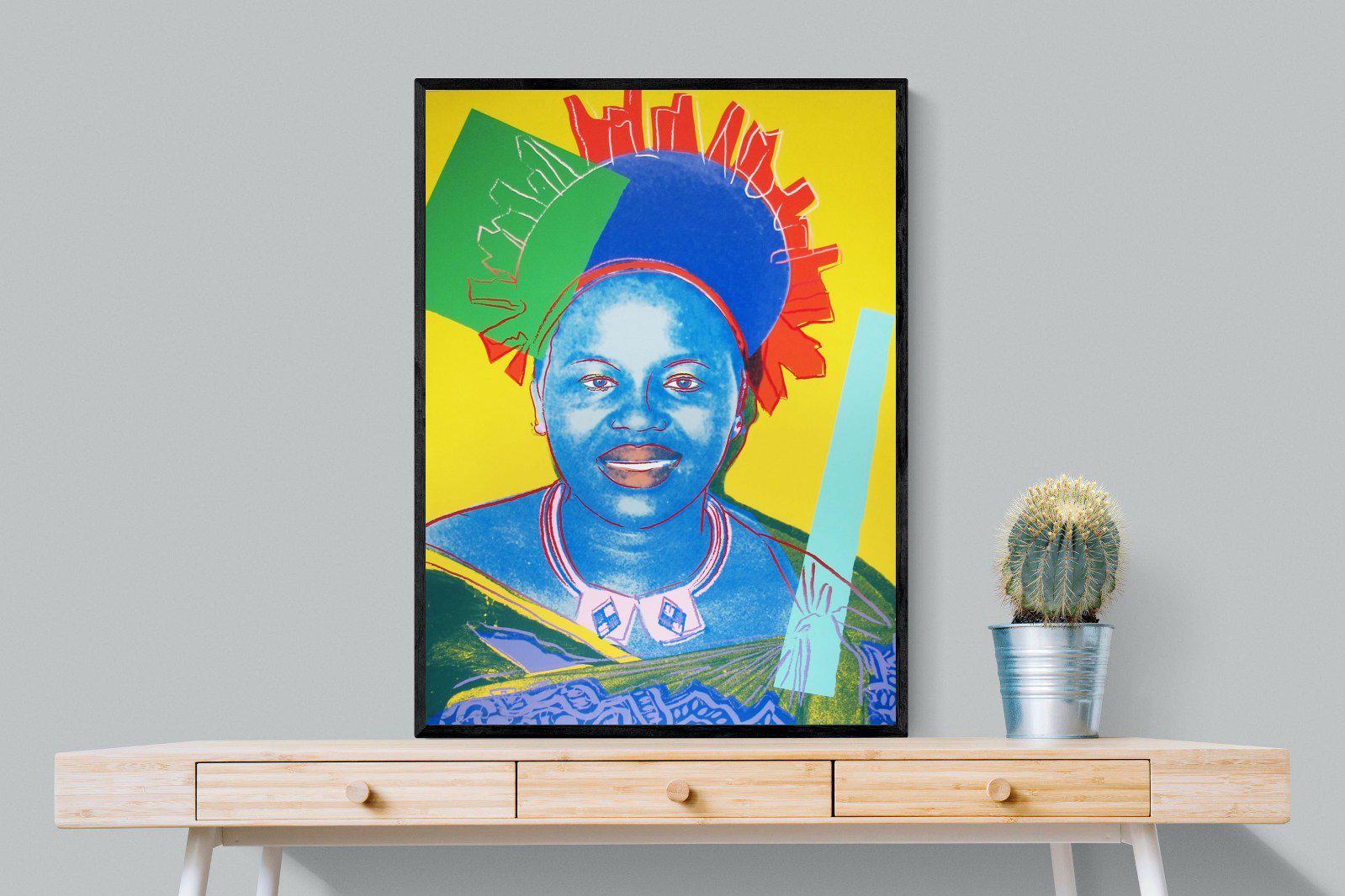 Queen Ntombi-Wall_Art-75 x 100cm-Mounted Canvas-Black-Pixalot