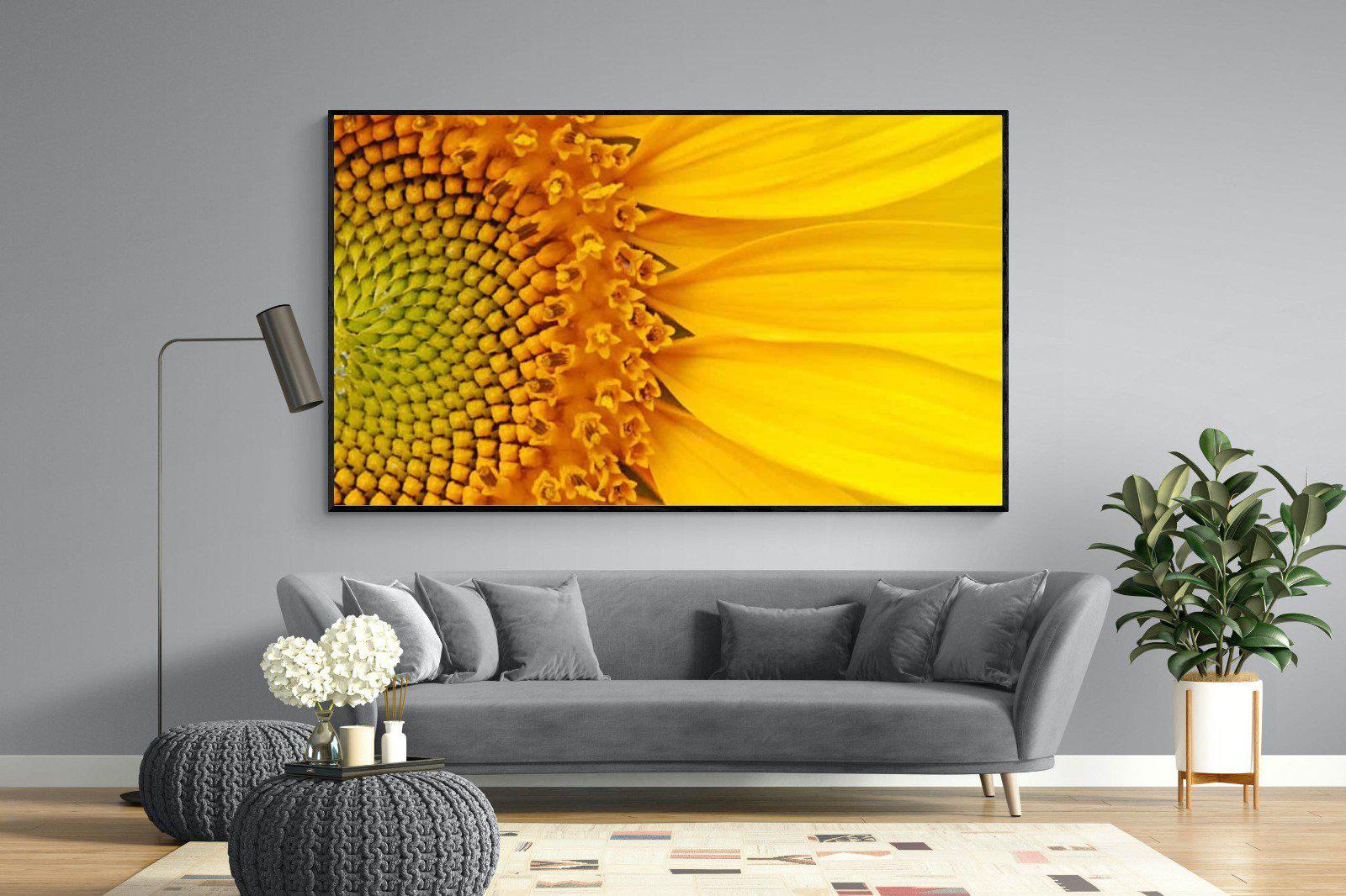 Radiant Sunflower-Wall_Art-220 x 130cm-Mounted Canvas-Black-Pixalot