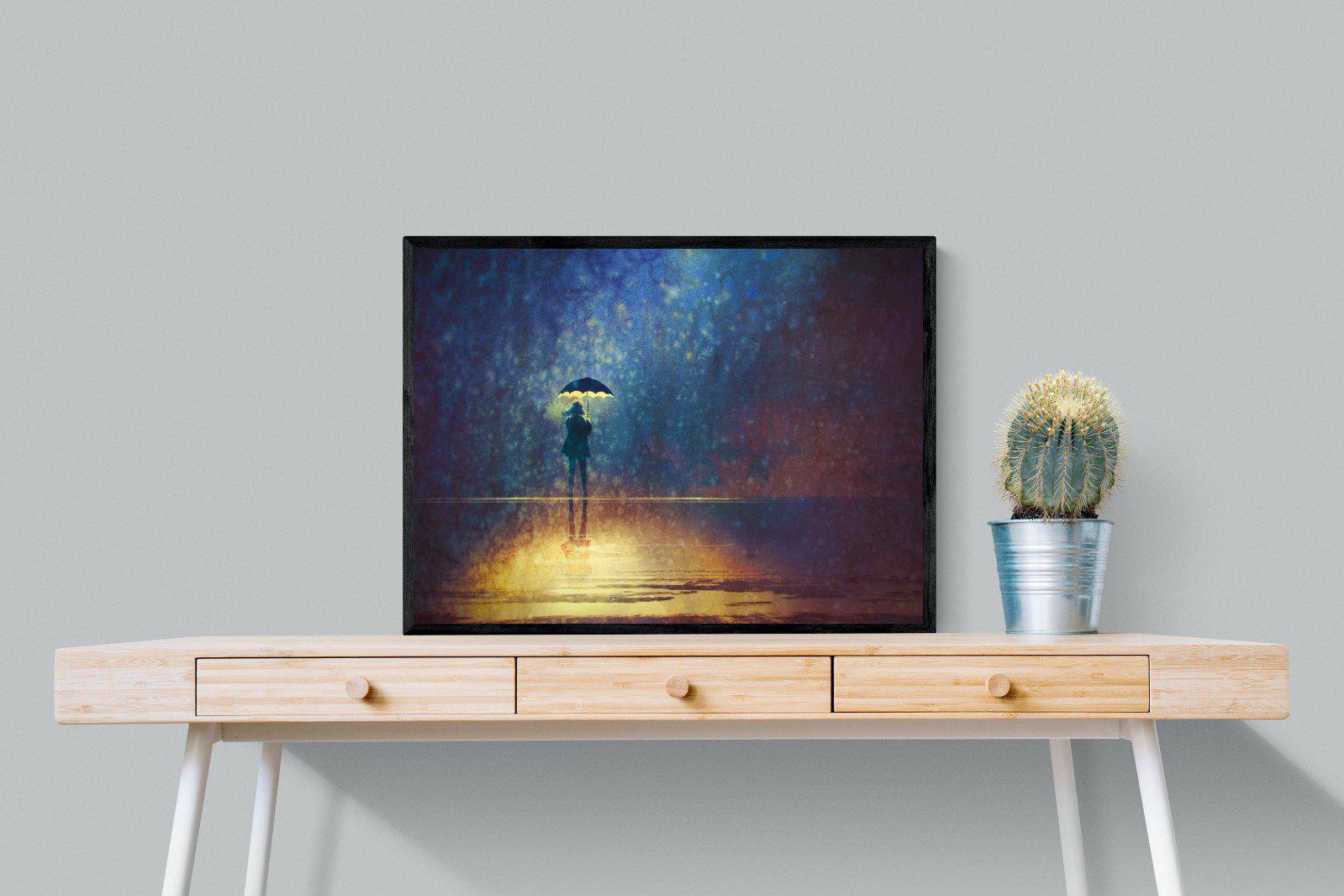 Rain Art-Wall_Art-80 x 60cm-Mounted Canvas-Black-Pixalot