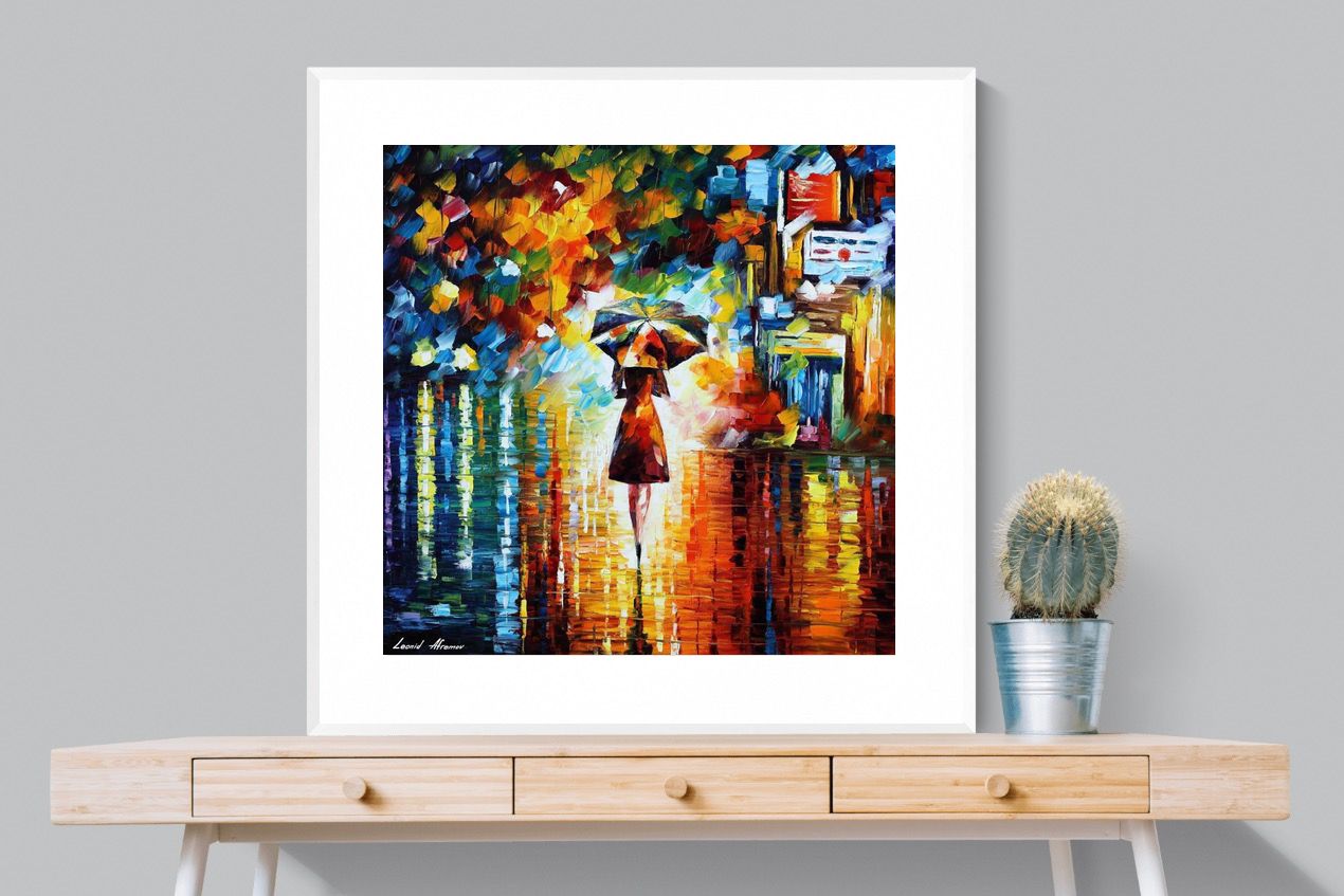Rain Princess-Wall_Art-100 x 100cm-Framed Print-White-Pixalot