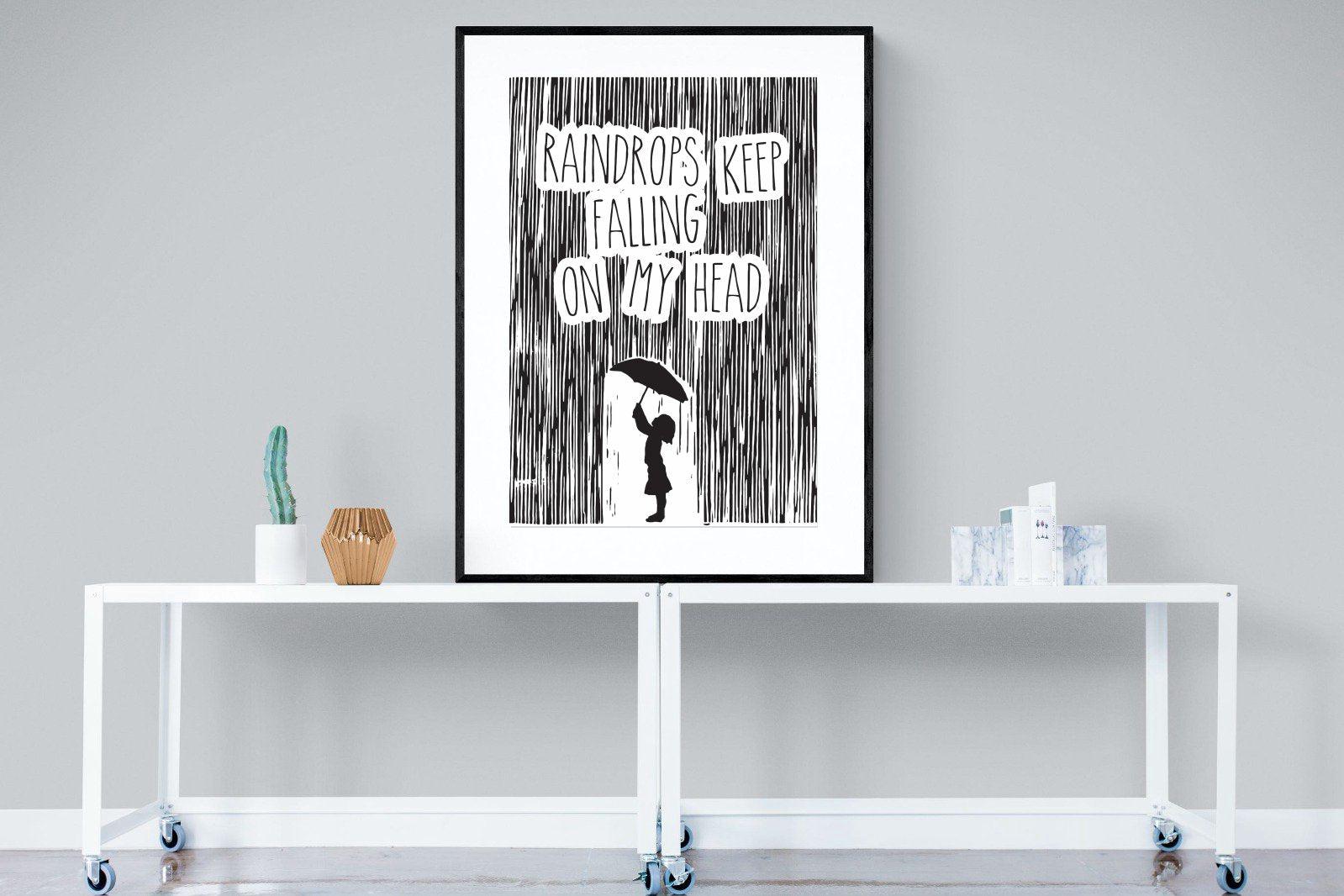 Raindrops-Wall_Art-90 x 120cm-Framed Print-Black-Pixalot