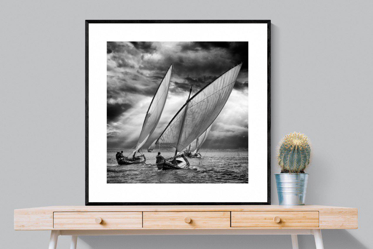 Regatta-Wall_Art-100 x 100cm-Framed Print-Black-Pixalot