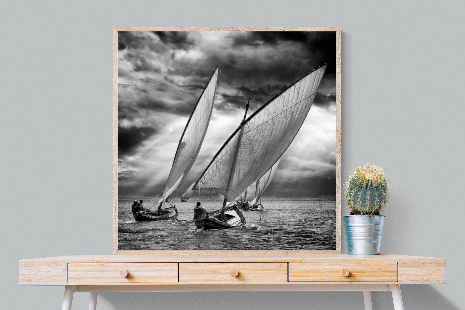 Regatta-Wall_Art-100 x 100cm-Mounted Canvas-Wood-Pixalot