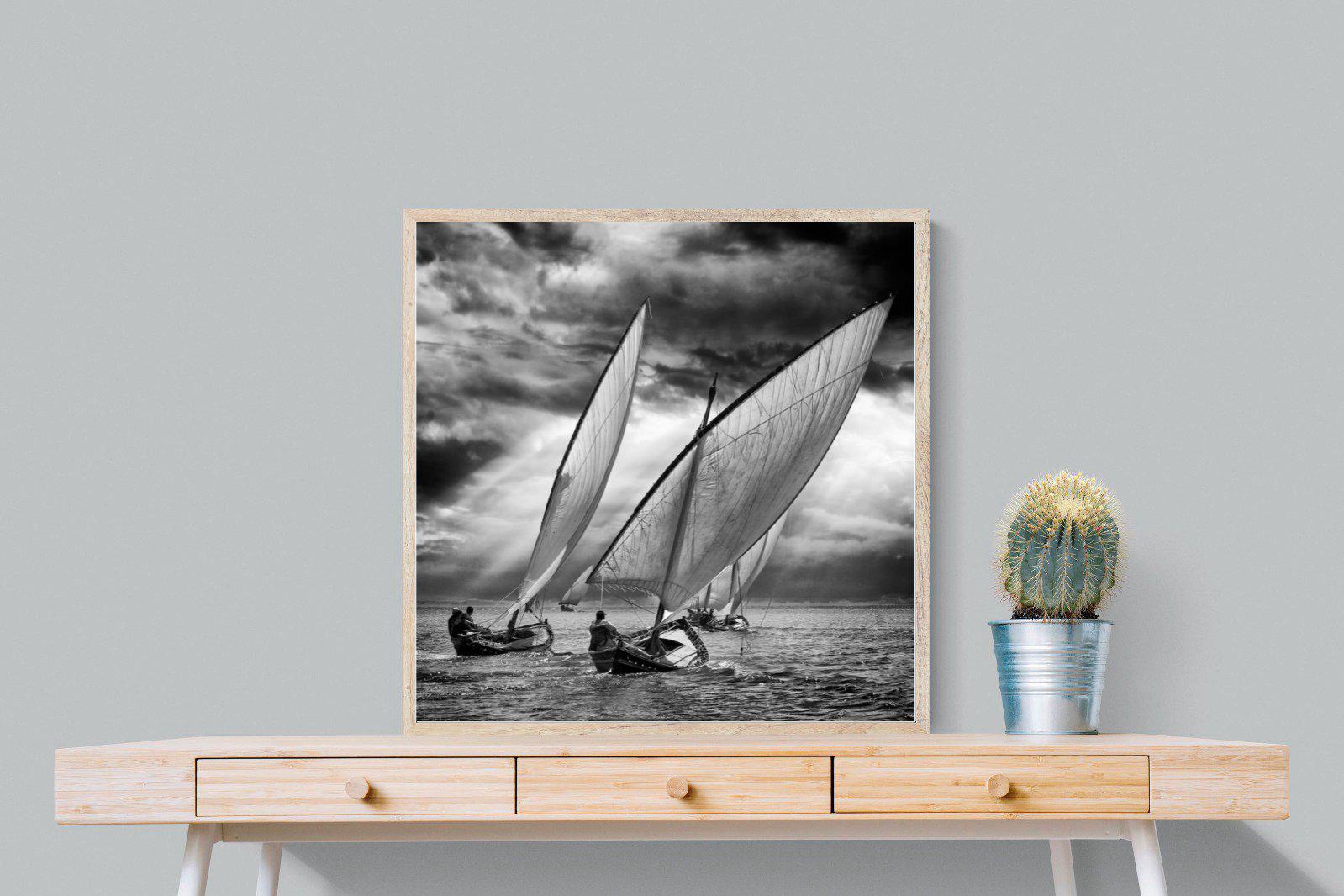 Regatta-Wall_Art-80 x 80cm-Mounted Canvas-Wood-Pixalot