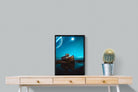 Resting Boat-Wall_Art-45 x 60cm-Mounted Canvas-Black-Pixalot