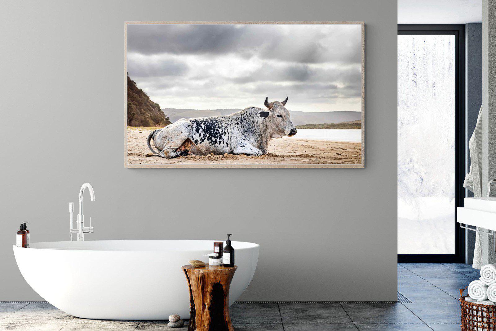 Resting Bull-Wall_Art-180 x 110cm-Mounted Canvas-Wood-Pixalot