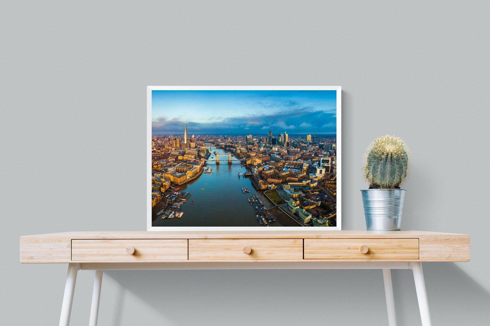 River Thames-Wall_Art-80 x 60cm-Mounted Canvas-White-Pixalot