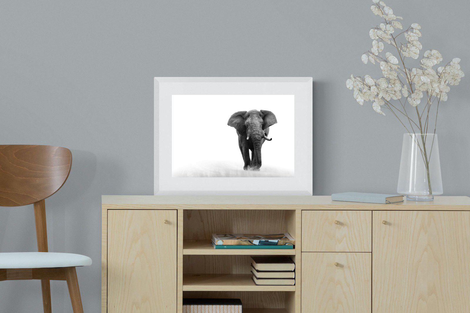 Roaming Bull-Wall_Art-60 x 45cm-Framed Print-White-Pixalot
