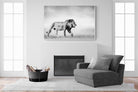 Roaming Lion-Wall_Art-150 x 100cm-Mounted Canvas-White-Pixalot