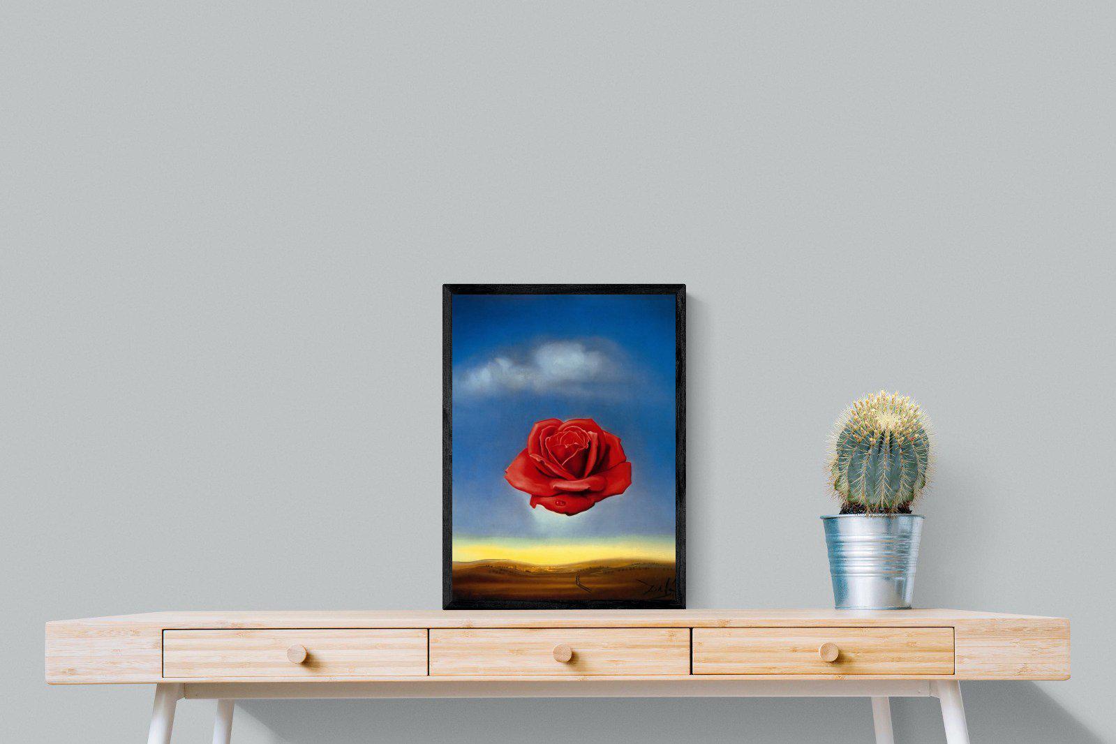 Rose Meditative-Wall_Art-45 x 60cm-Mounted Canvas-Black-Pixalot