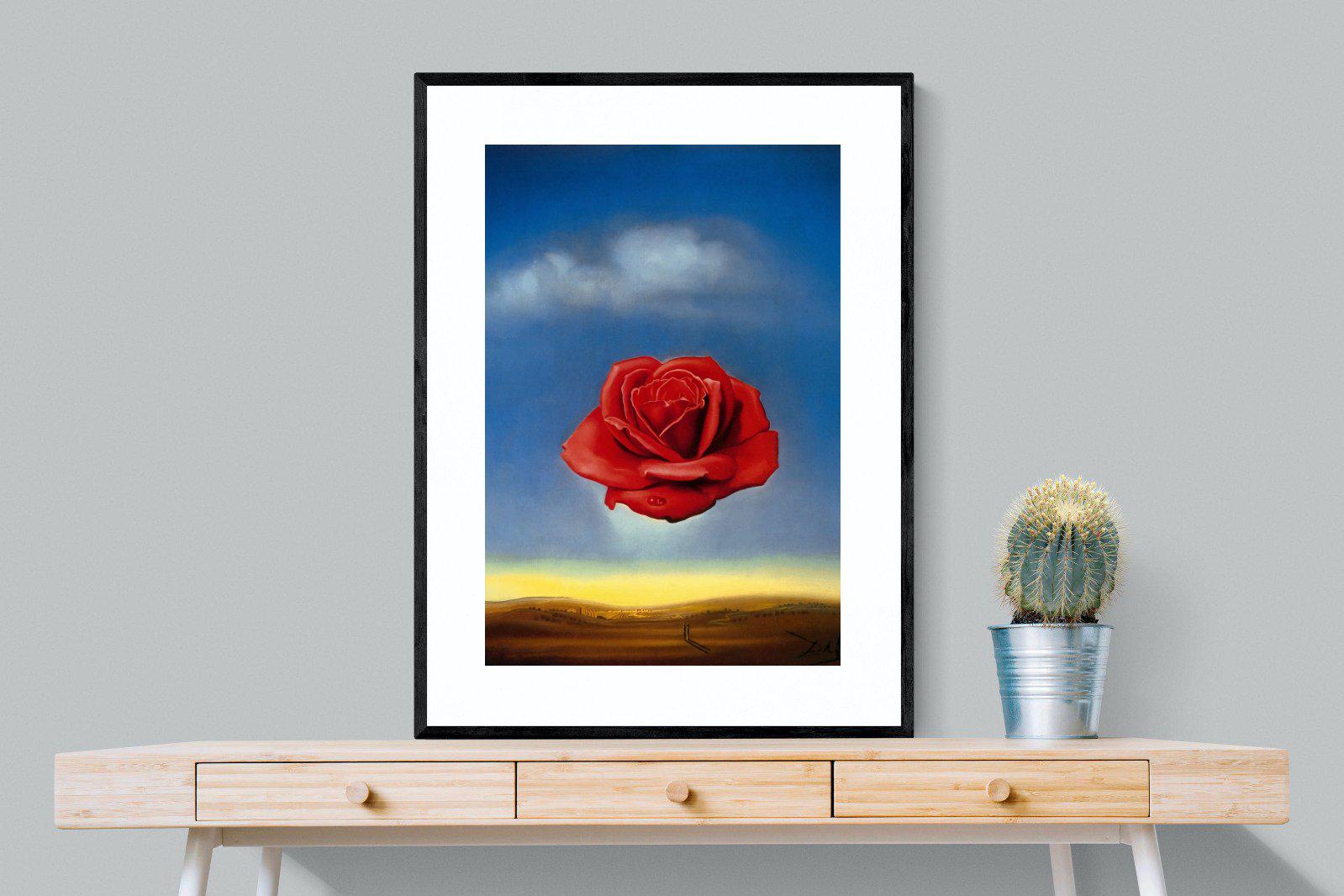 Rose Meditative-Wall_Art-75 x 100cm-Framed Print-Black-Pixalot