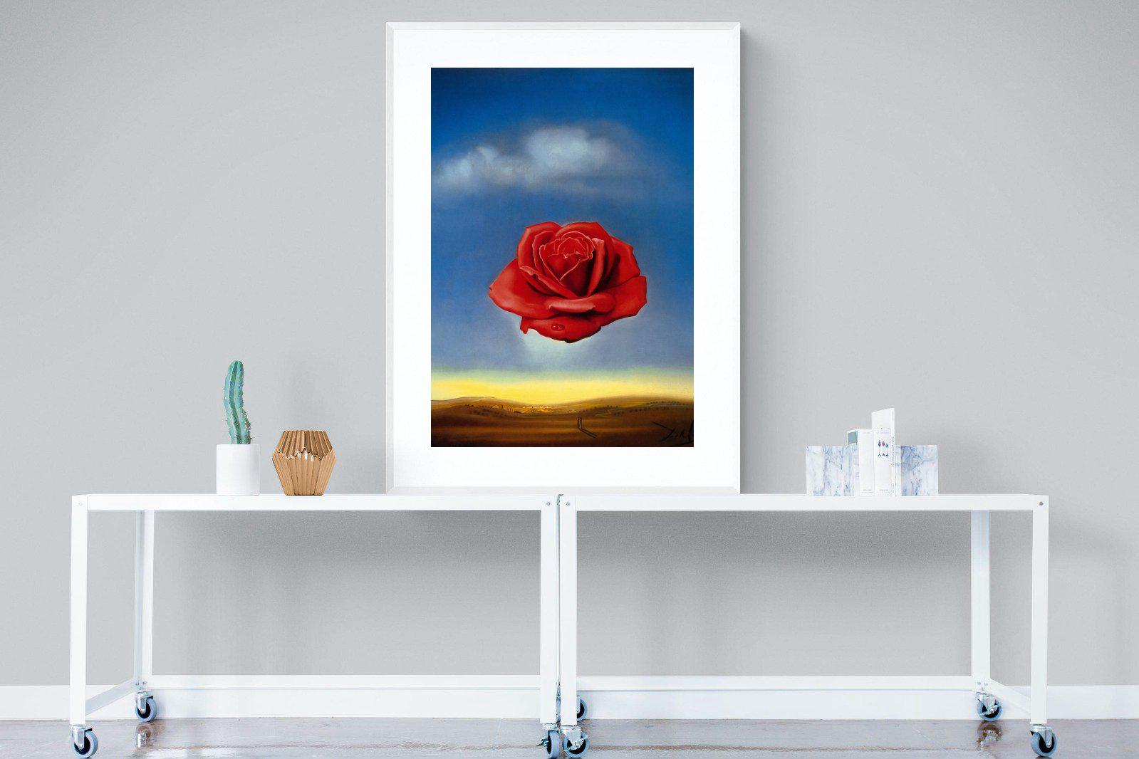 Rose Meditative-Wall_Art-90 x 120cm-Framed Print-White-Pixalot