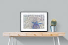 Sapphire Sea Turtle-Wall_Art-80 x 60cm-Framed Print-Black-Pixalot