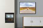 Scottish Highland Cow-Wall_Art-100 x 75cm-Mounted Canvas-Black-Pixalot