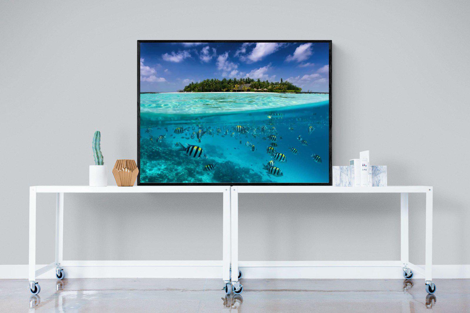 Scuba-Wall_Art-120 x 90cm-Mounted Canvas-Black-Pixalot