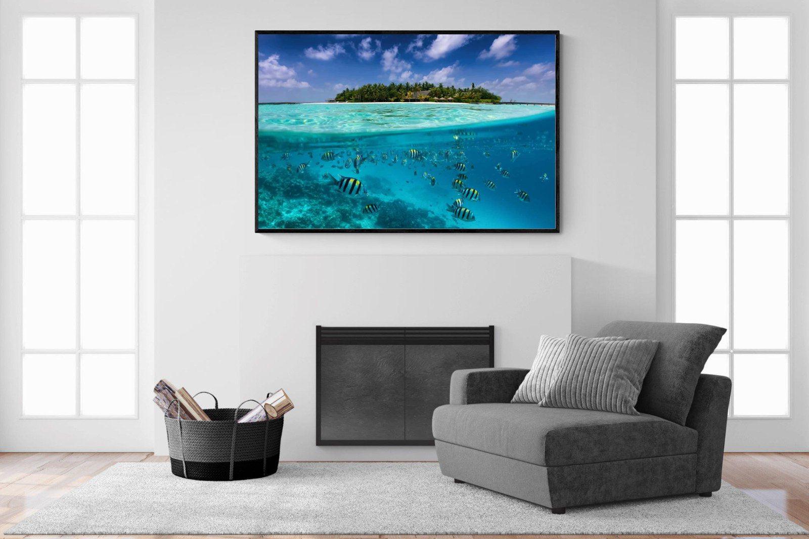 Scuba-Wall_Art-150 x 100cm-Mounted Canvas-Black-Pixalot