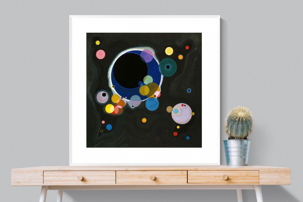 Several Circles-Wall_Art-100 x 100cm-Framed Print-White-Pixalot