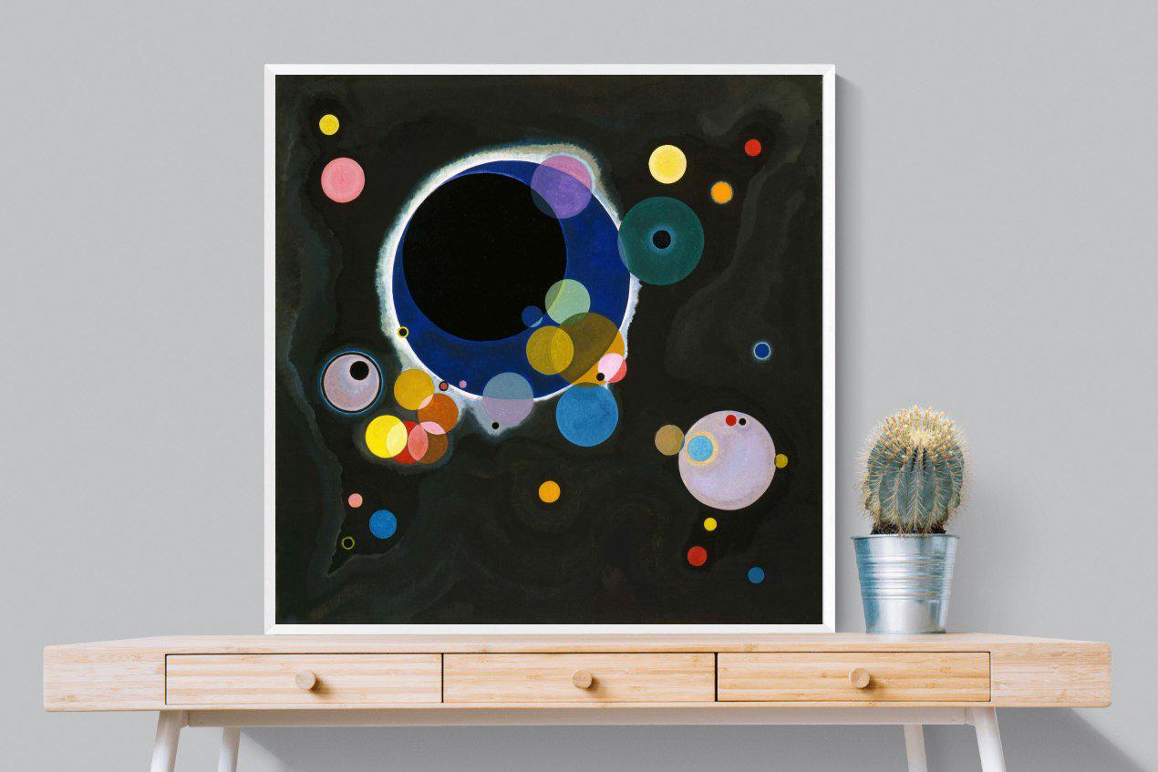 Several Circles-Wall_Art-100 x 100cm-Mounted Canvas-White-Pixalot