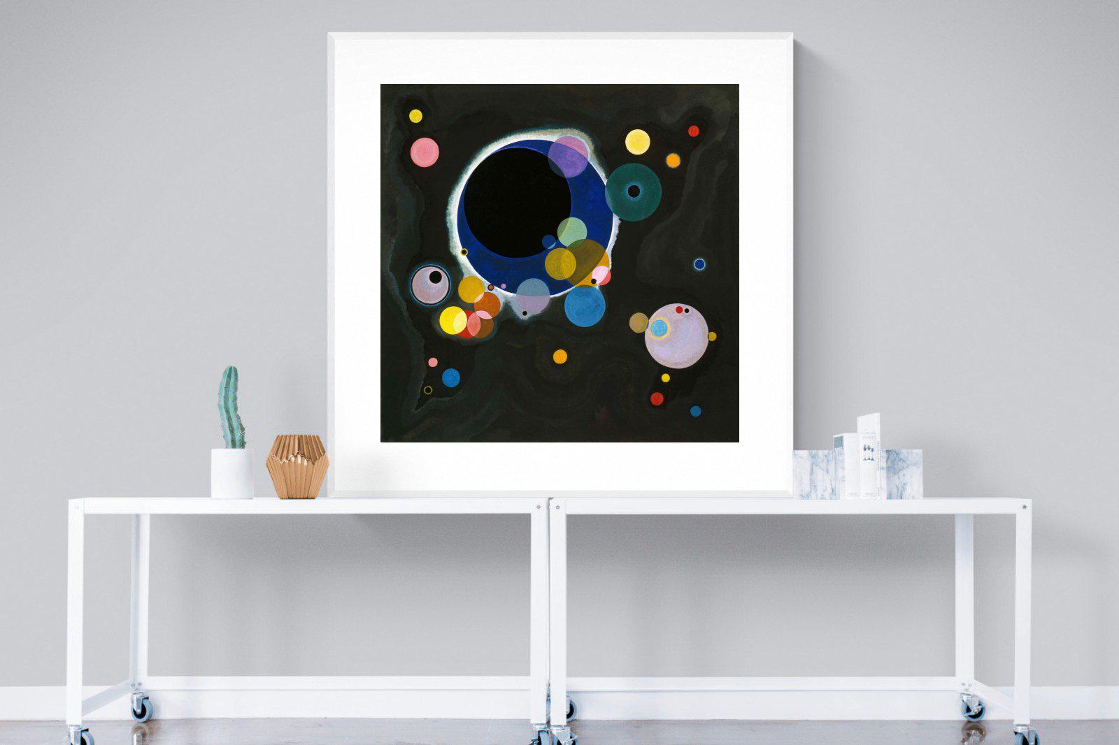 Several Circles-Wall_Art-120 x 120cm-Framed Print-White-Pixalot