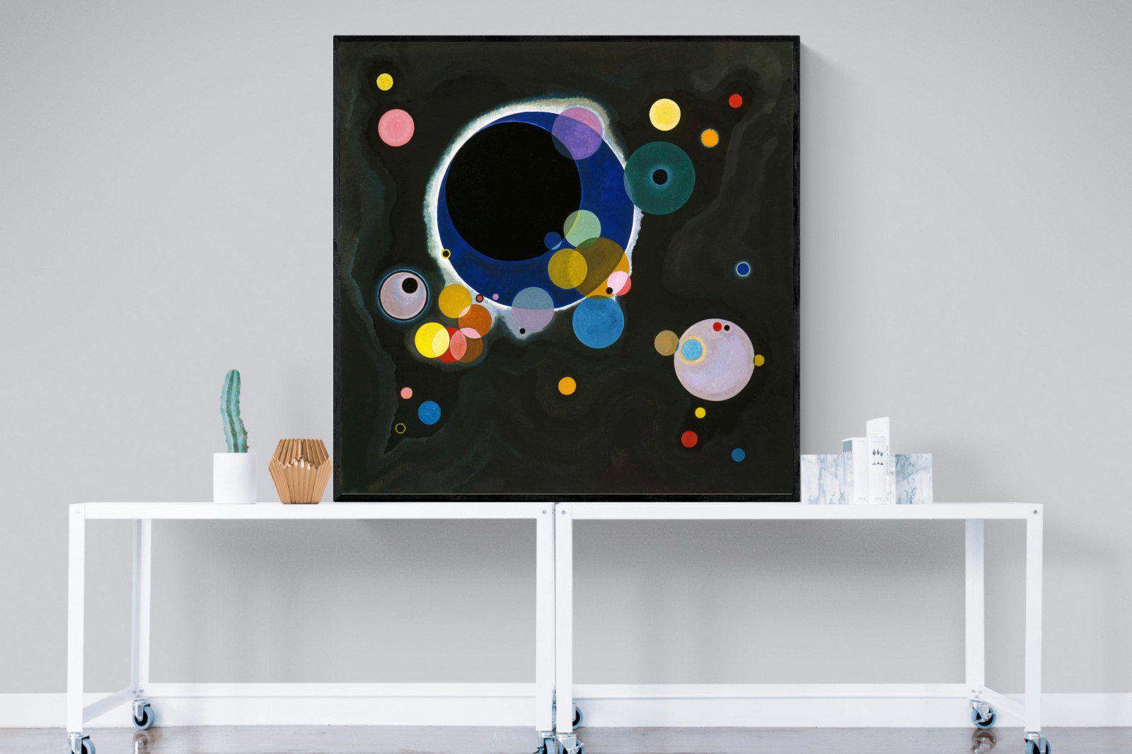 Several Circles-Wall_Art-120 x 120cm-Mounted Canvas-Black-Pixalot