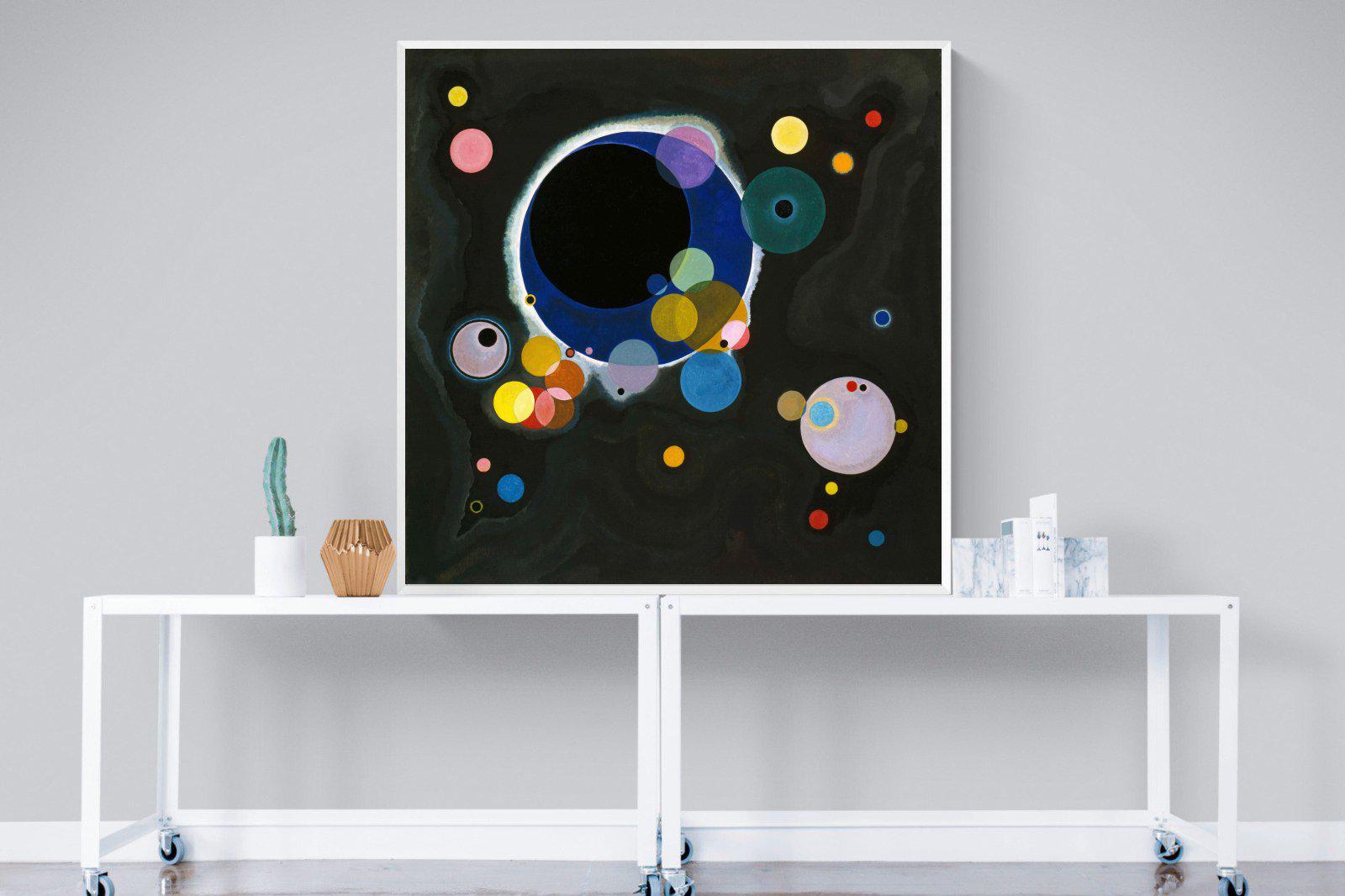 Several Circles-Wall_Art-120 x 120cm-Mounted Canvas-White-Pixalot