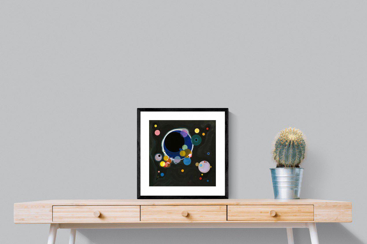 Several Circles-Wall_Art-50 x 50cm-Framed Print-Black-Pixalot