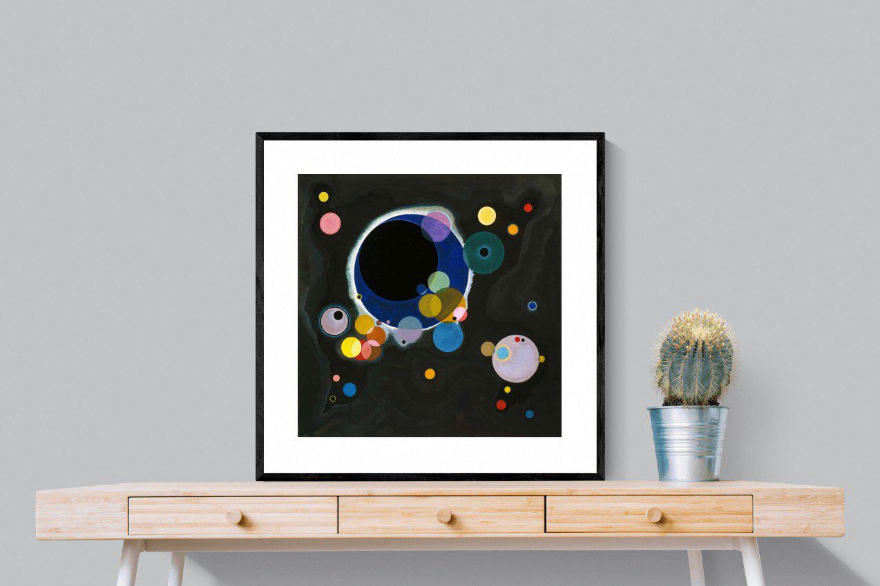 Several Circles-Wall_Art-80 x 80cm-Framed Print-Black-Pixalot