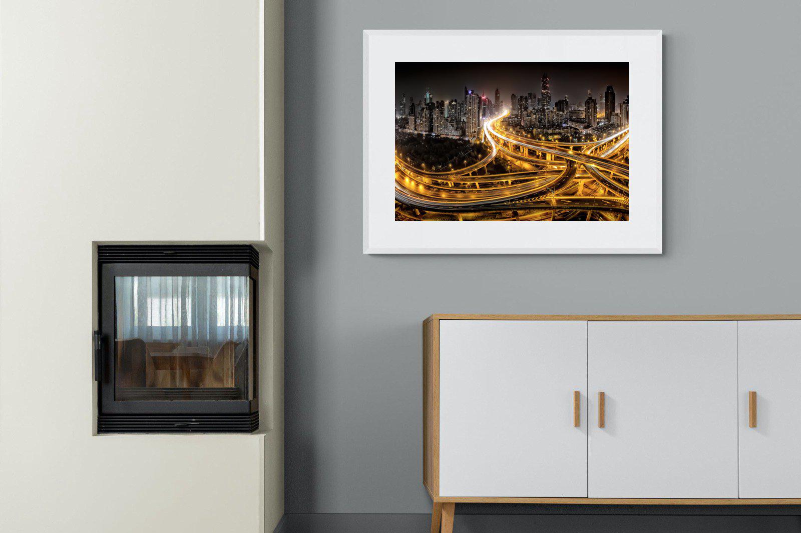 Shanghai-Wall_Art-100 x 75cm-Framed Print-White-Pixalot