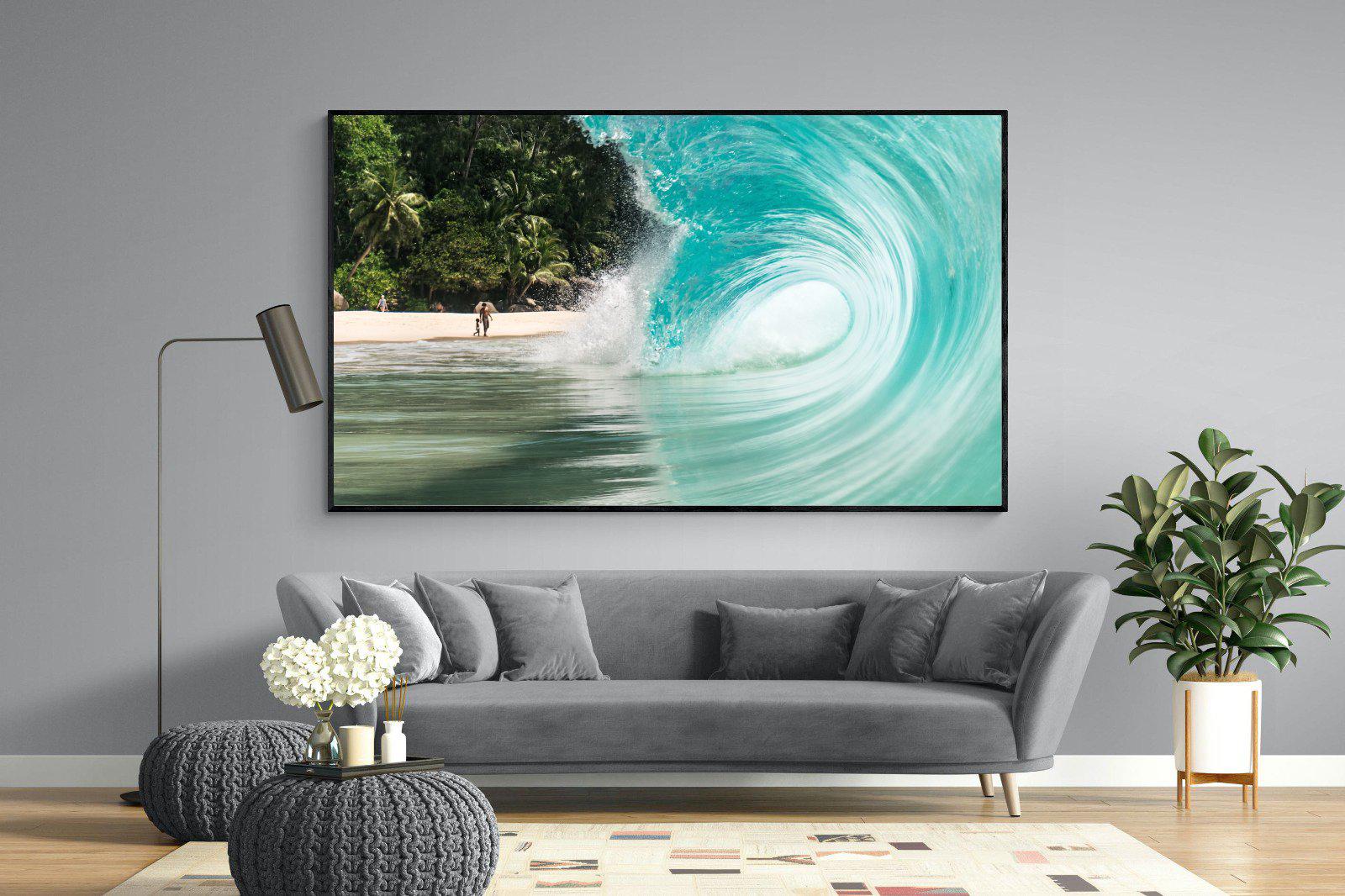 Shorebreak-Wall_Art-220 x 130cm-Mounted Canvas-Black-Pixalot