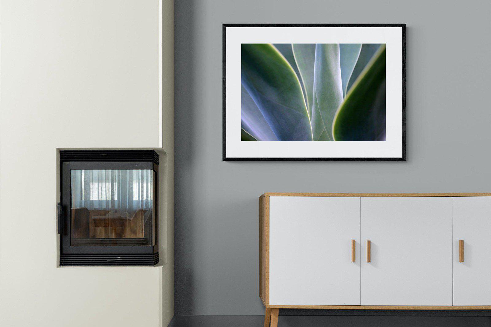 Silky Leaves-Wall_Art-100 x 75cm-Framed Print-Black-Pixalot