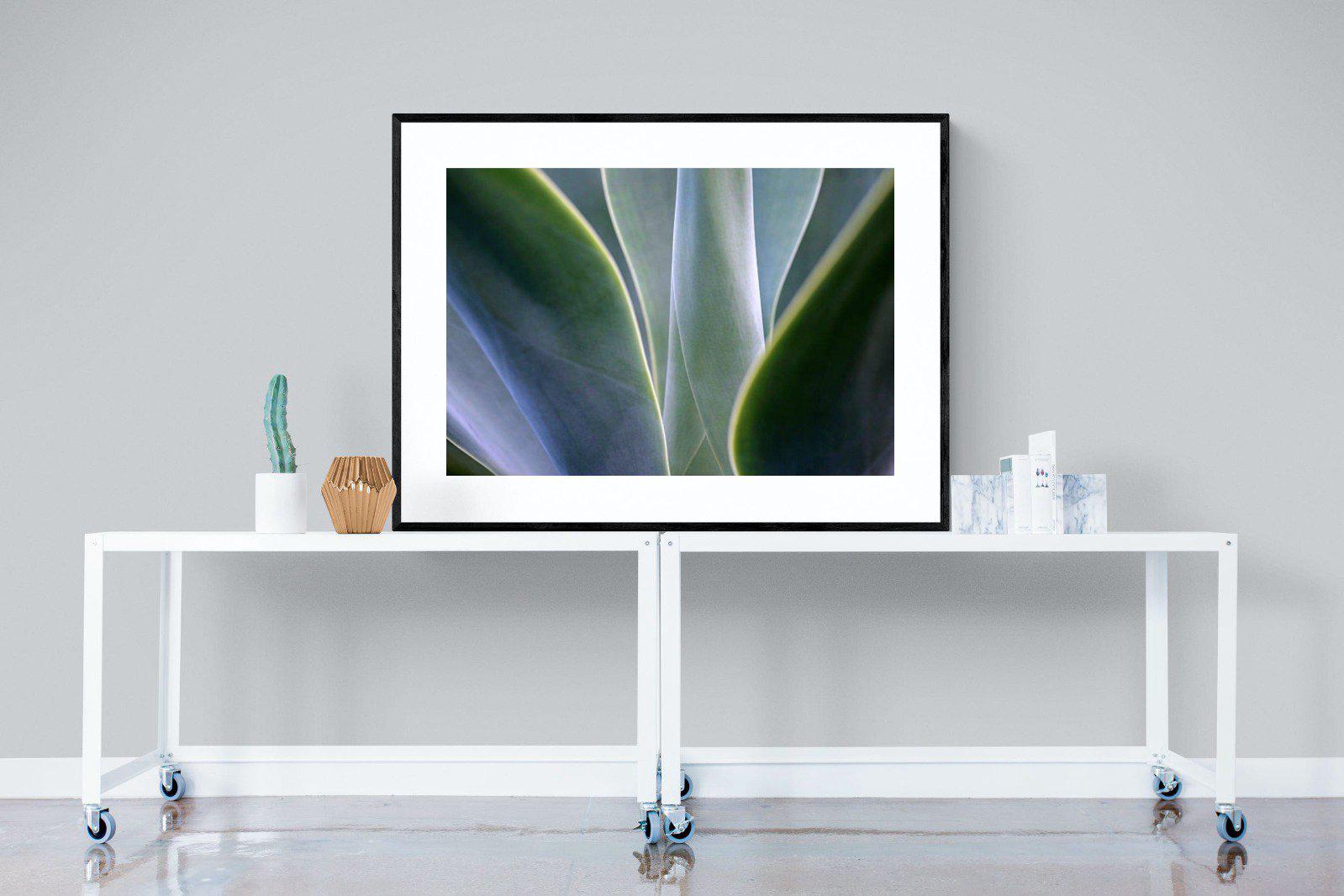 Silky Leaves-Wall_Art-120 x 90cm-Framed Print-Black-Pixalot